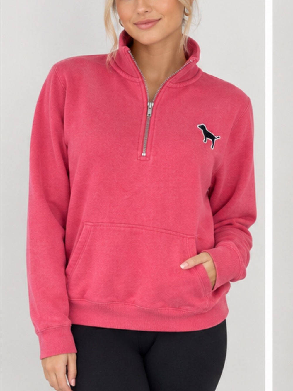 PINK Victoria's Secret Coral Pink Teddy Pullover Jacket